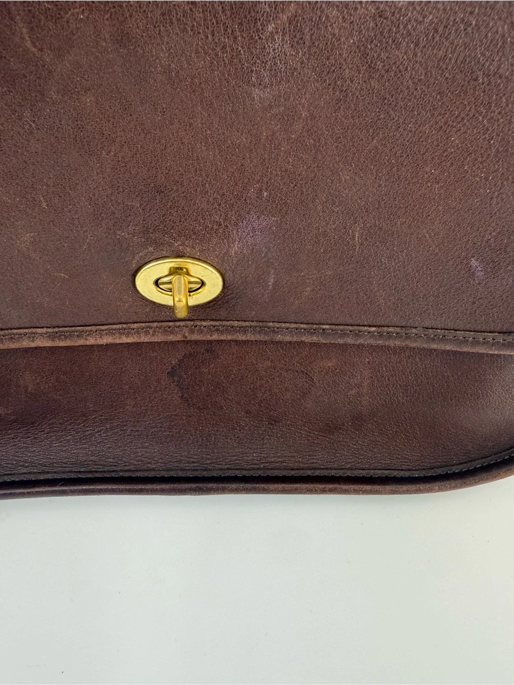Coach 9790 Vintage Leather City Bag Crossbody Turnlock Purse, Mahogany Brown